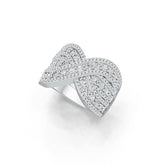 Sterling Silver Ring Multi-Row Crossover with White Topaz or Moissanite - Syzjewelry
