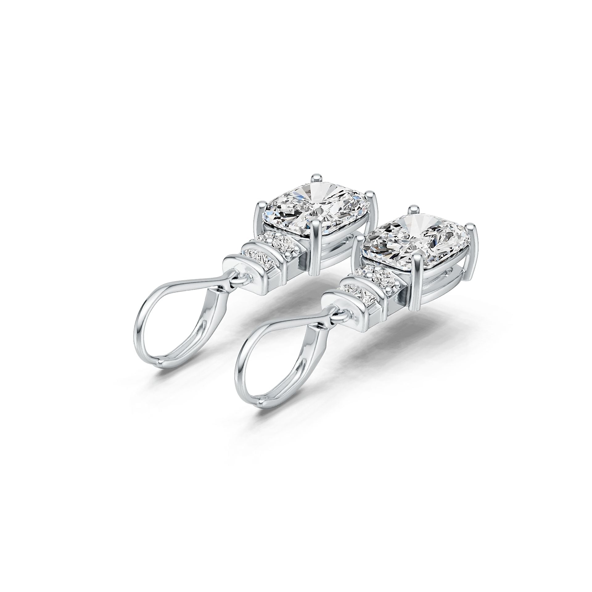 Sterling Silver Semi Mount Earrings Setting Cushion CU 10X8mm DHJ