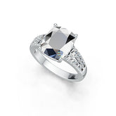 Sterling Silver Semi Mount Ring Setting Cushion CU 9x11mm Split Shank Syzjewelry