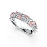 Sterling Silver Pave Set Wide Band Ring with White Topaz or Moissanite Syzjewelry