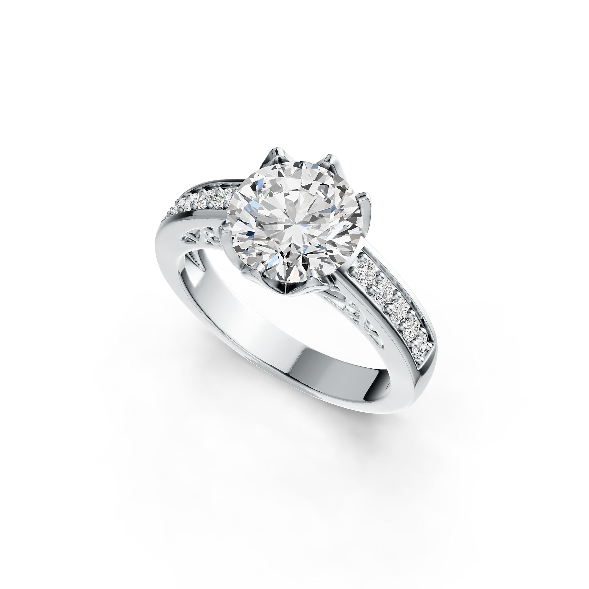 Sterling Silver Semi Mount Ring Setting Round RD 10x10mm DHJ