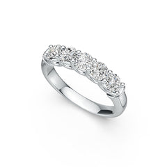 Sterling Silver Semi Mount Ring Setting Round RD 4x4mm 5 Stone Ring DHJ