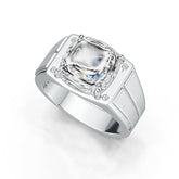 Men's Sterling Silver Semi Mount Ring Setting Cushion CU 10.6x10.6mm Cabochon Syzjewelry