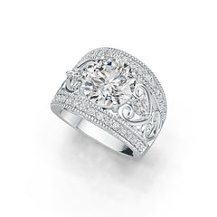 Sterling Silver Semi Mount Ring Setting Round RD 10x10mm DHJ