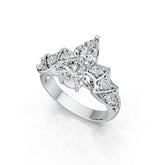 Sterling Silver Semi Mount Ring Setting Pear PE 9X6mm RD 6X6mm DHJ