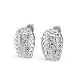 Sterling Silver Semi Mount Earrings Setting Oval OV 7x5mm Vintage Style Syzjewelry