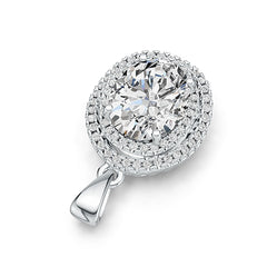 Sterling Silver Semi Mount Pendant Setting Oval OV 11X9mm Double Halo DHJ