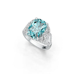 Sterling Silver Semi Mount Ring Setting Cushion CU 14X10mm DHJ