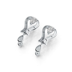 Sterling Silver Semi Mount Earrings Setting Pear PE 7X5mm Tulip Theme - Syzjewelry