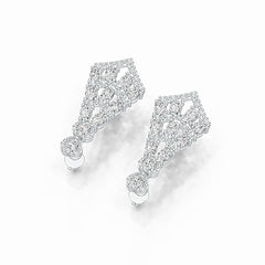 Sterling Silver Earrings Chandelier Style with White Topaz or Moissanite Syzjewelry