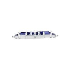 Sterling Silver Royal Blue Sapphire Pendant BG 4x2mm