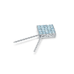 10K Gold Diamond-Shaped Cluster Pendant with White Topaz or Moissanite Syzjewelry