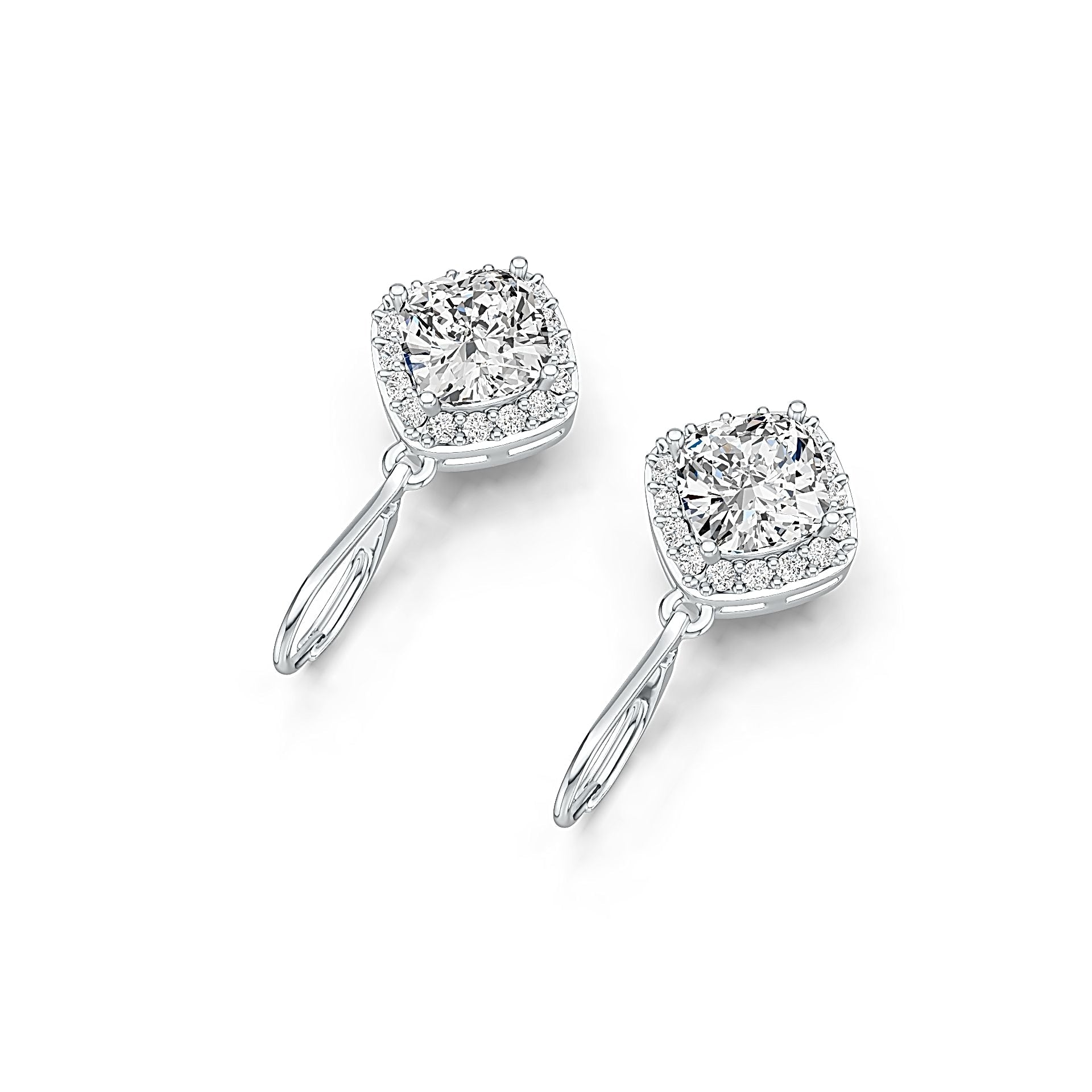 Sterling Silver Semi Mount Earrings Setting Cushion CU 8X8mm DHJ