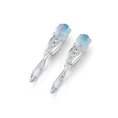 Sterling Silver Semi Mount Earrings Setting Oval OV 8X6mm Dangle Cabochon Syzjewelry