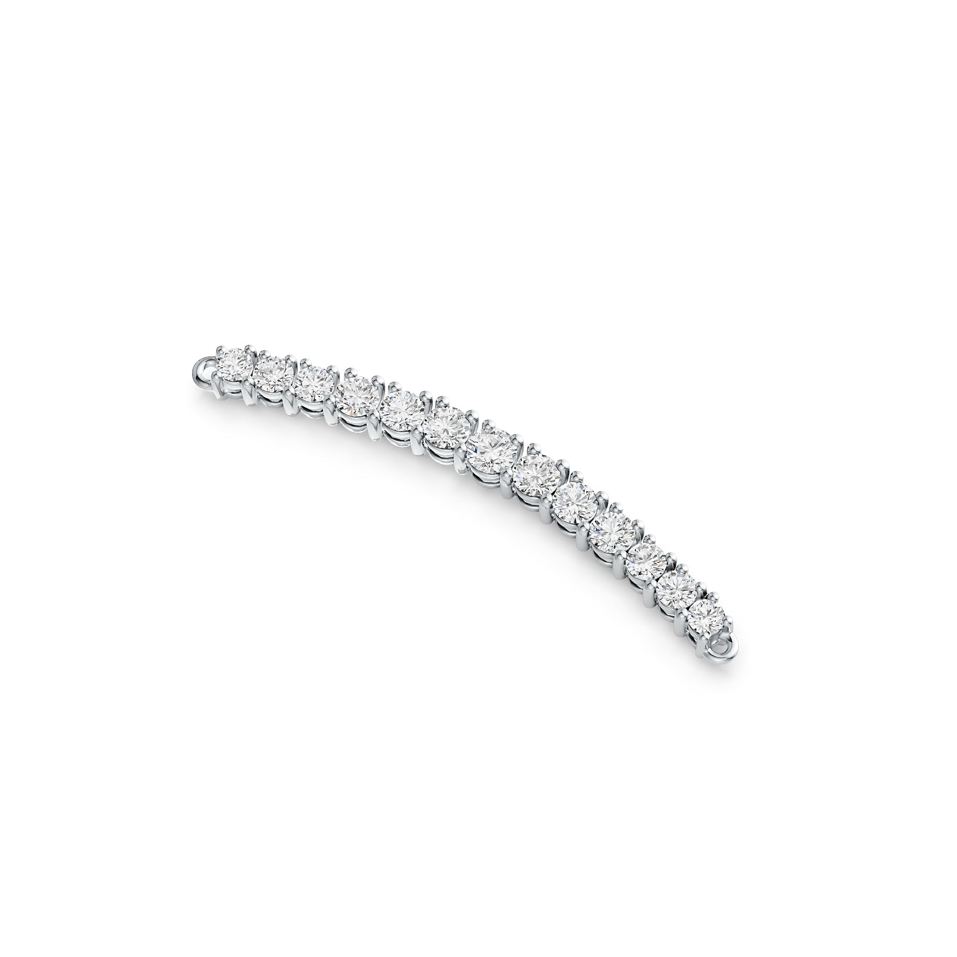Sterling Silver Pendant Arc Curved with White Topaz or Moissanite DHJ