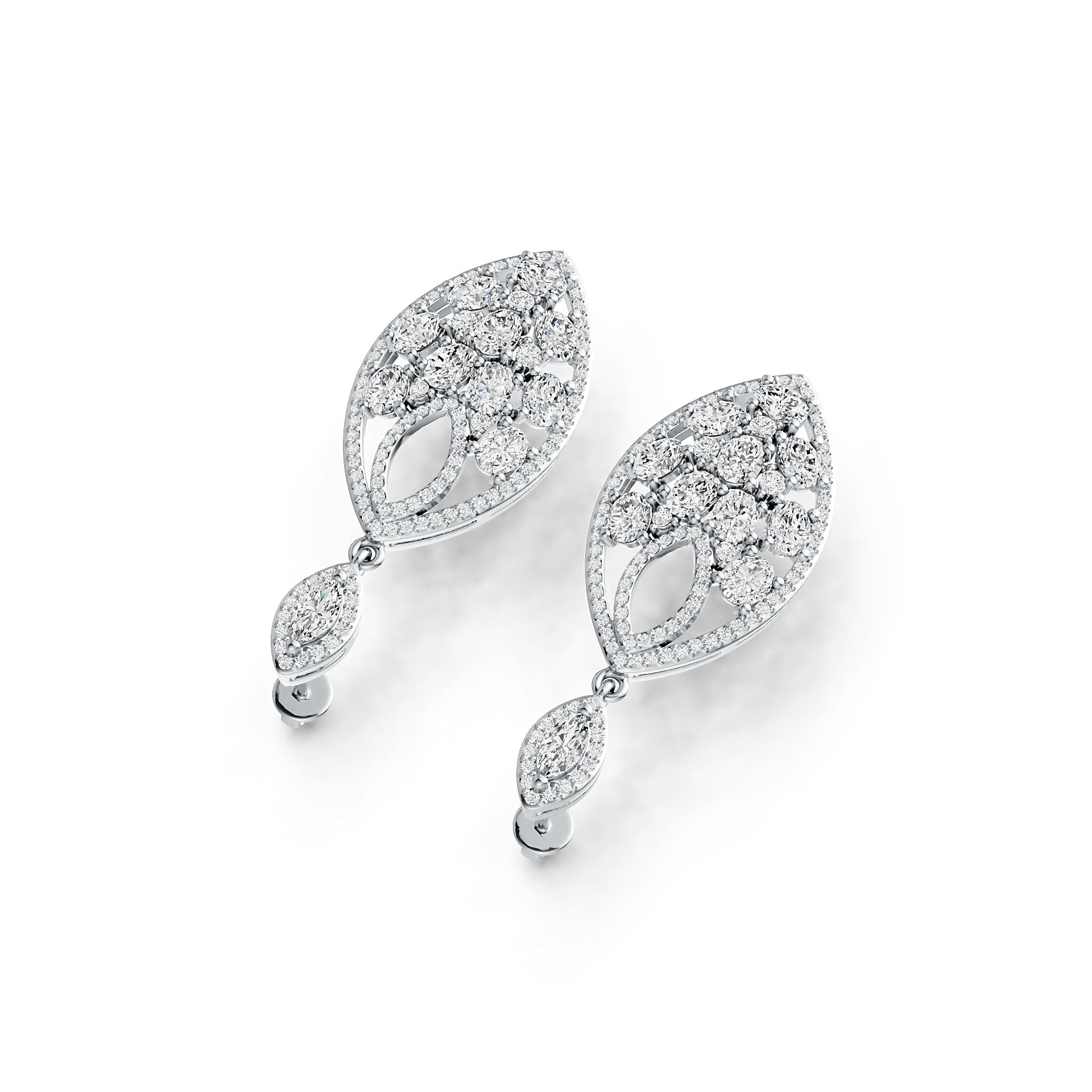 Sterling Silver Semi Mount Earrings Setting Marquise MQ 6X3mm OV 4X3mm DHJ