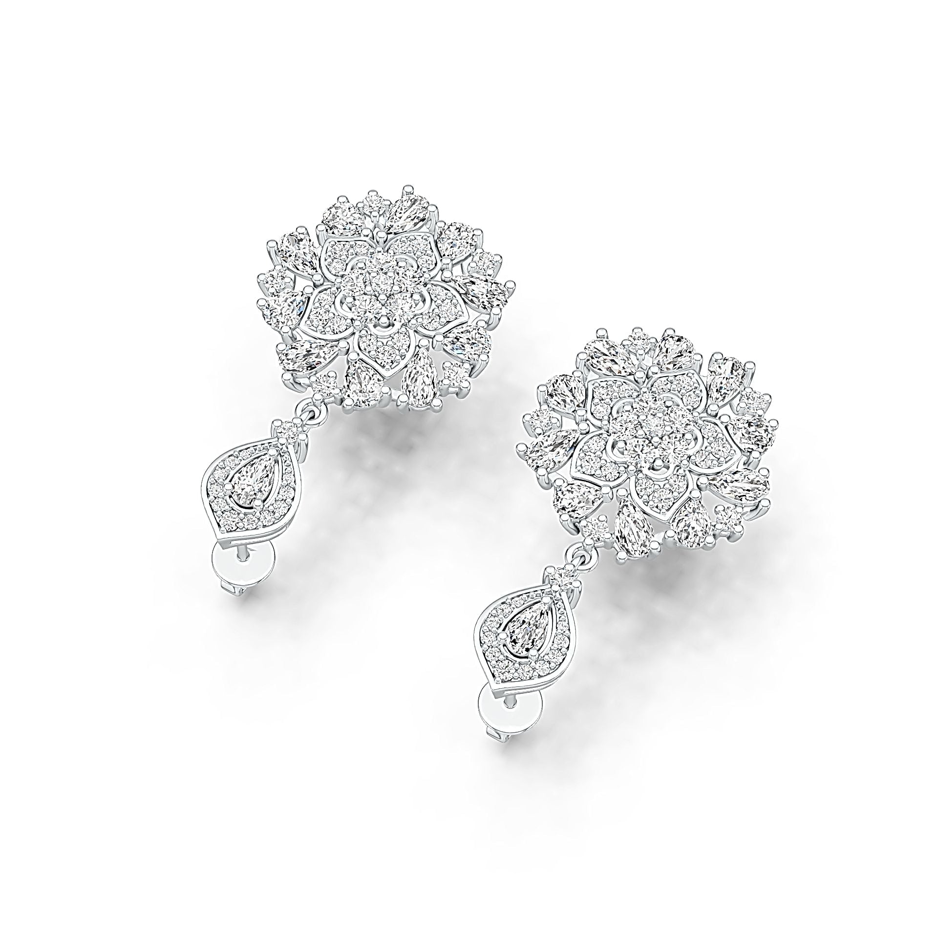 Sterling Silver Semi Mount Earrings Setting Pear PE 5X3mm PE 4X3mm DHJ
