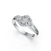 Sterling Silver Semi Mount Ring Setting Oval OV 7X5mm 3 Stones Bypass Ring DHJ