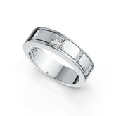 18K Gold Moissanite Ring Princess SQ 4X4mm Men's Ring