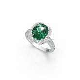 Sterling Silver Semi Mount Ring Setting Cushion CU 12X10mm with White Topaz DHJ