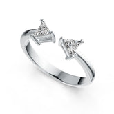 Sterling Silver Semi Mount Ring Setting Trillion TR 4X4mm DHJ