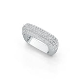 Sterling Silver Ring Pave Square Ring with White Topaz or Moissanite DHJ