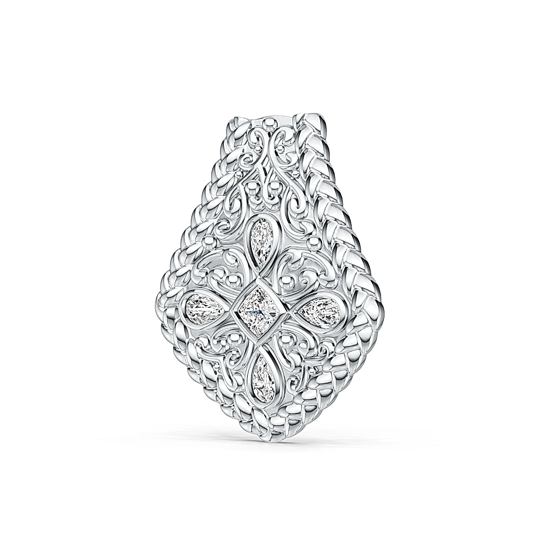 Sterling Silver Semi Mount Pendant Setting Pear PE 5X3mm CU 4X4mm DHJ