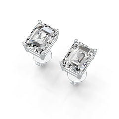 Sterling Silver Semi Mount Earrings Setting Emerald OCT 8X6mm DHJ