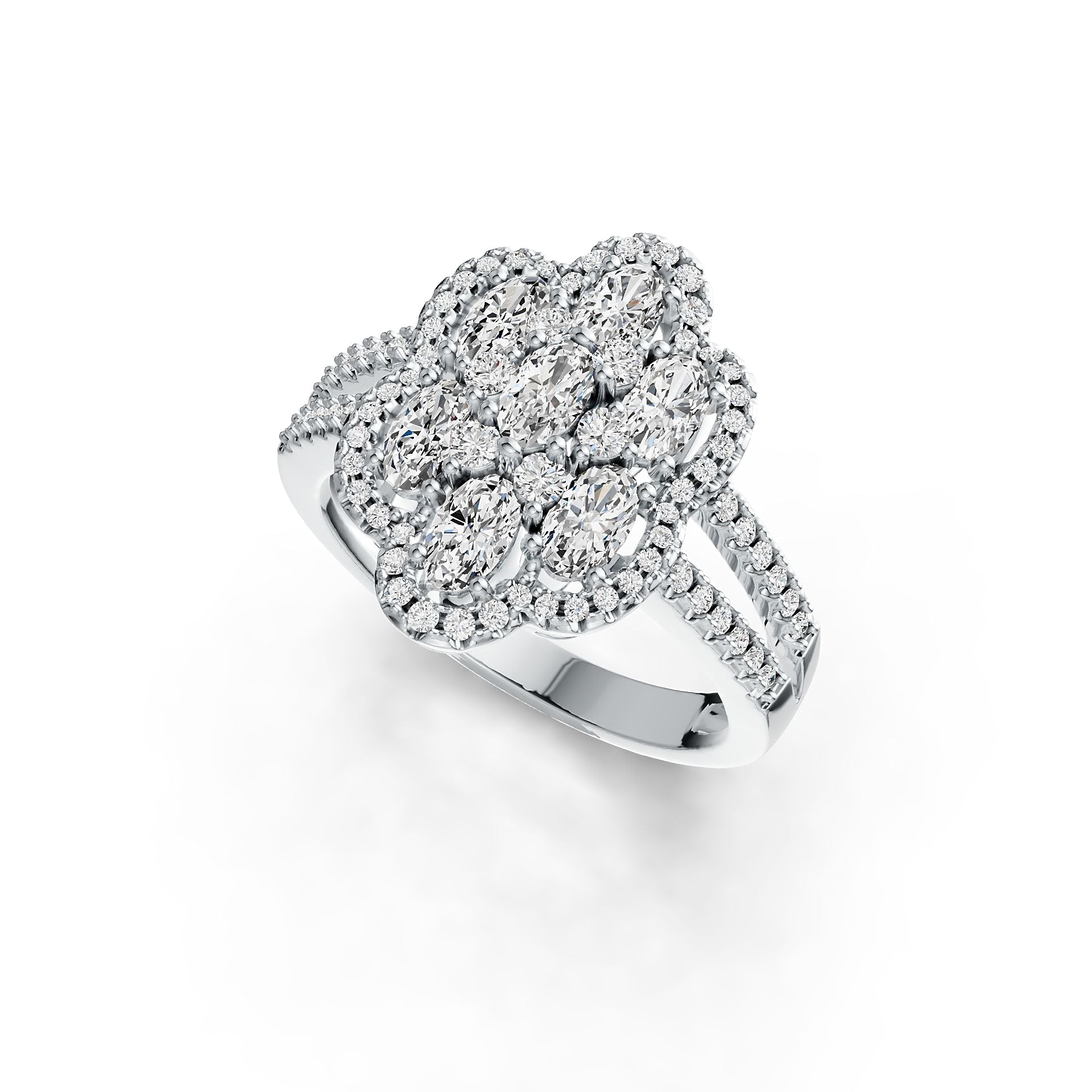 Sterling Silver Semi Mount Ring Setting Oval OV 5X3mm Split Shank DHJ