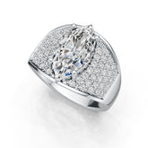 Sterling Silver Semi Mount Ring Setting Marquise MQ 14X7mm DHJ