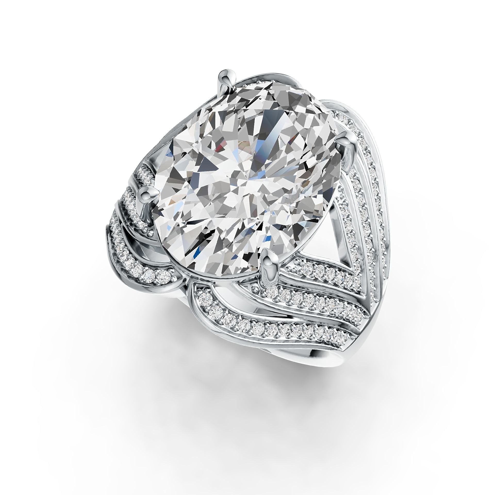 Sterling Silver Semi Mount Ring Setting Oval OV 16X12mm DHJ