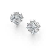 Sterling Silver Semi Mount Earrings Setting Oval OV 4X3mm RD 3x3mm DHJ