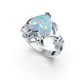 Sterling Silver Semi Mount Ring Setting Heart HT 10X10mm Celtic Knot Claddagh Ring Cabochon DHJ