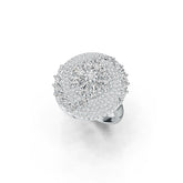 Sterling Silver Cluster Cocktail Ring with White Topaz or Moissanite - Syzjewelry