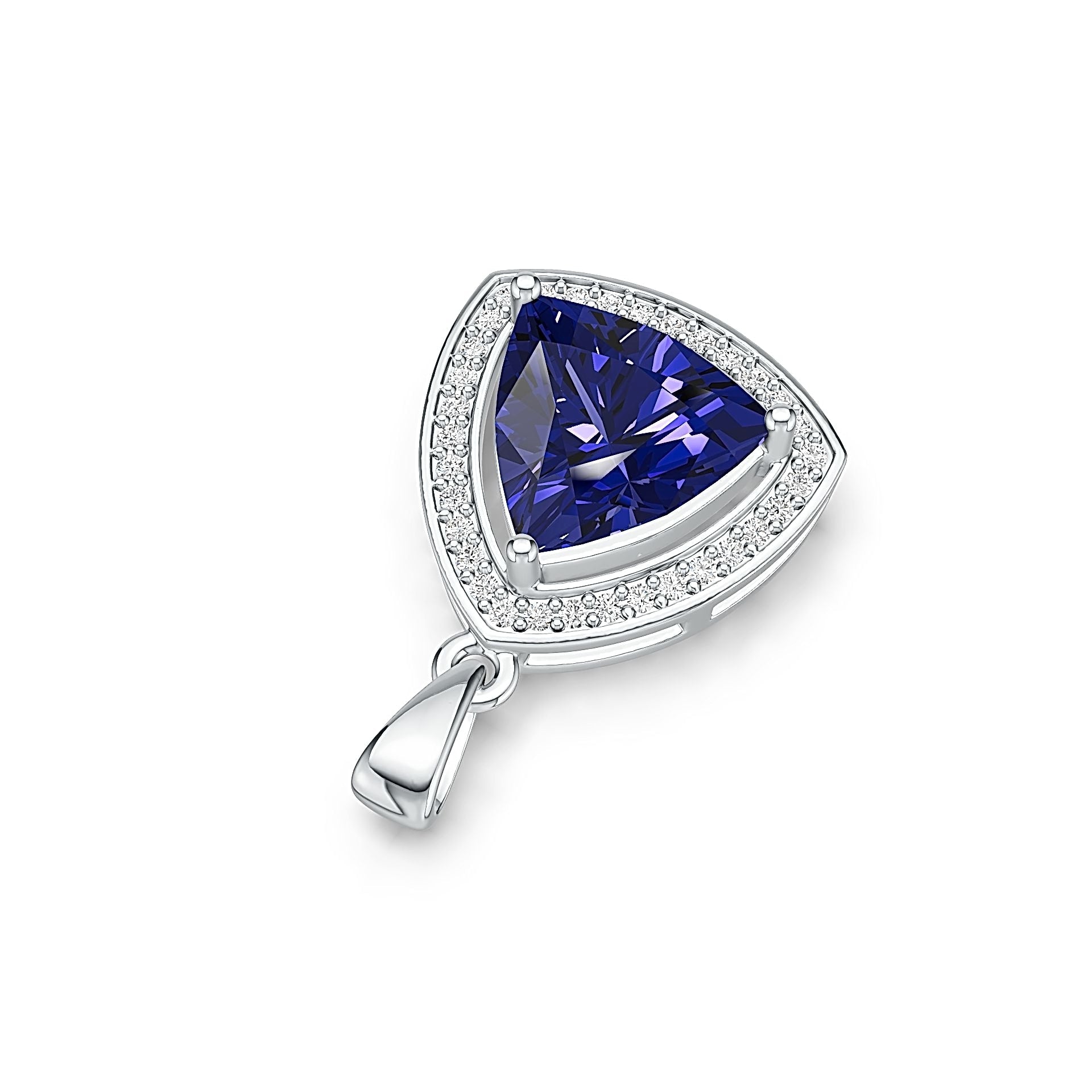 Sterling Silver Semi Mount Pendant Setting Trillion TRI 11x10mm Syzjewelry