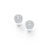 Sterling Silver Semi Mount Earrings Setting Round RD 4x4mm Stud Halo - Syzjewelry
