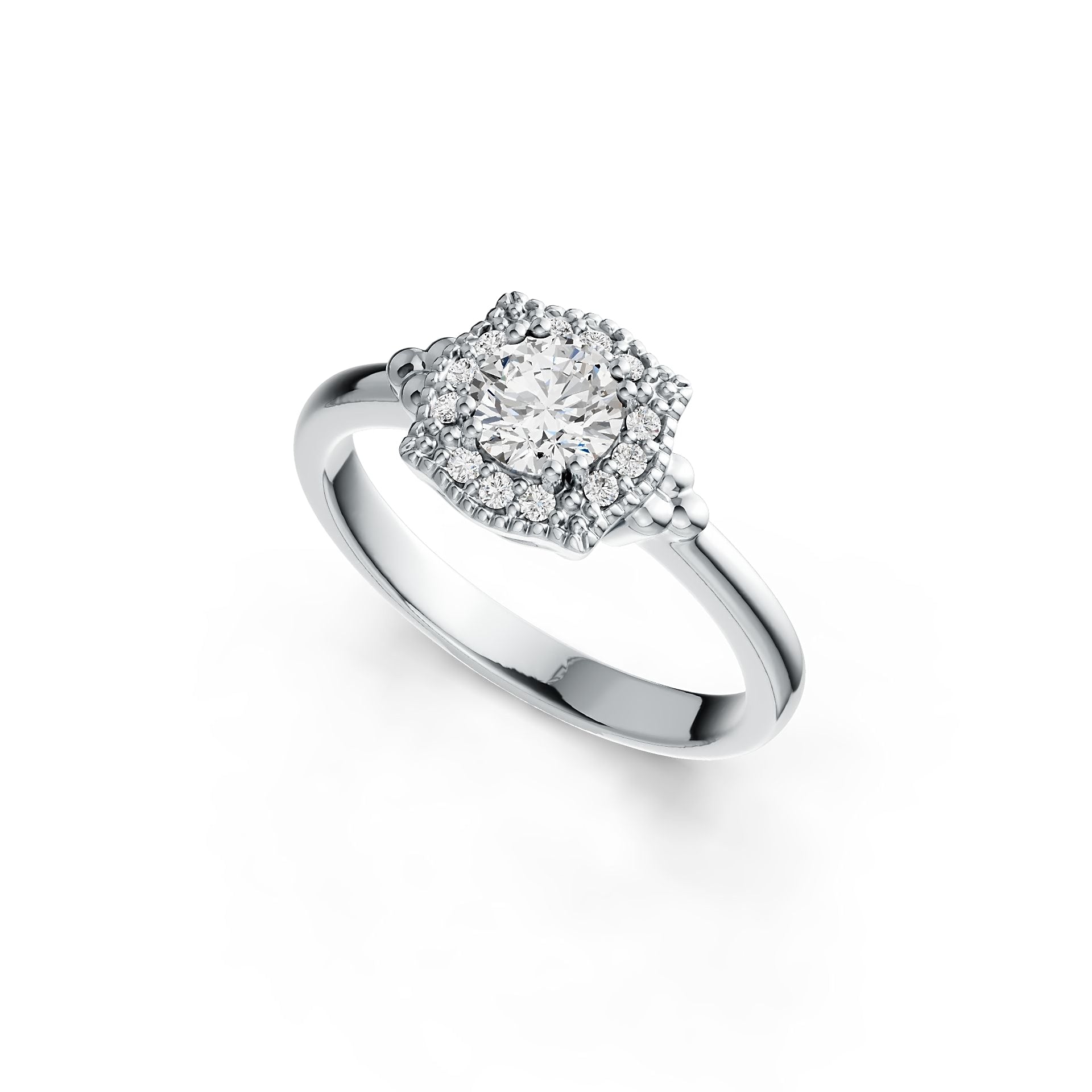 Sterling Silver Semi Mount Ring Setting Round RD 5x5mm DHJ