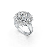 Sterling Silver Semi Mount Ring Setting RD 8x8mm with White Topaz DHJ