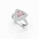 Sterling Silver Semi Mount Ring Setting Trillion TRI 8X8mm Double Halo Syzjewelry