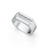 14K Gold Moissanite Ring Princess SQ 3x3mm Men's Ring