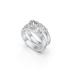 Sterling Silver Semi Mount Ring Setting Emerald OCT 7X7mm SQ 4X4mm SQ 3X3mm Syzjewelry