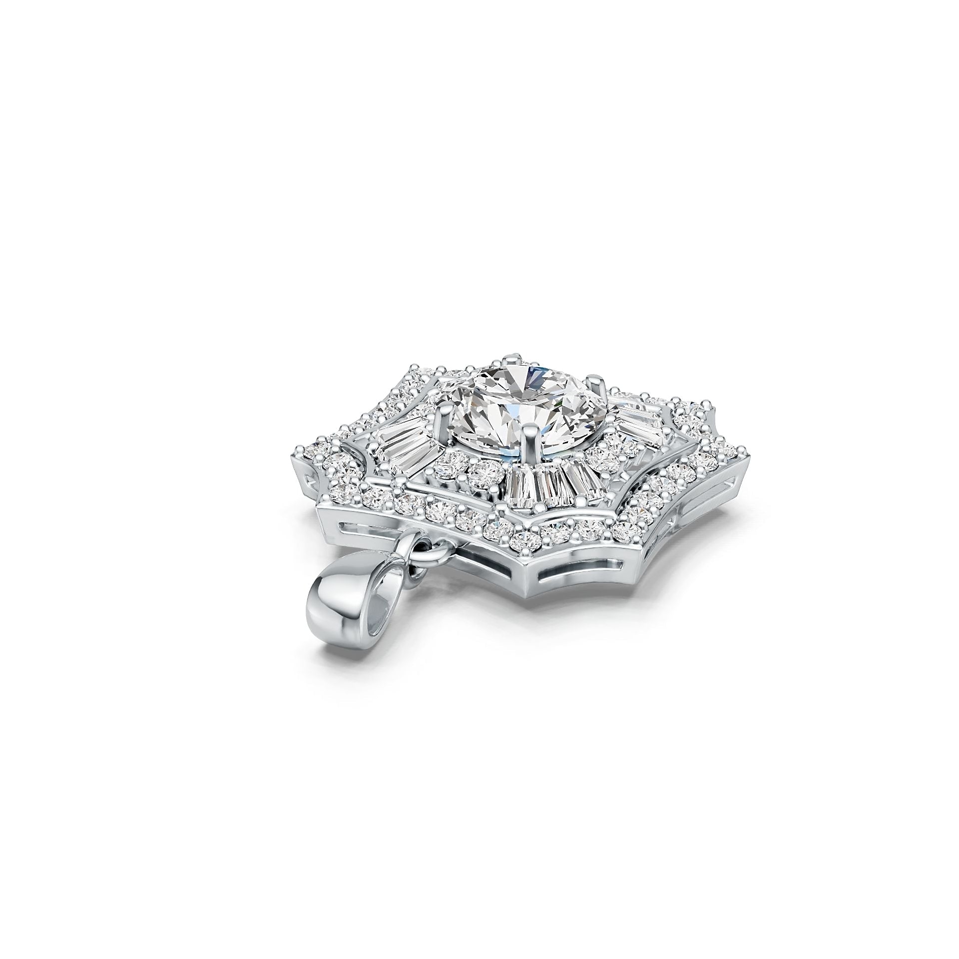 Sterling Silver Semi Mount Pendant Setting Round RD 9x9mm DHJ