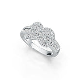 Sterling Silver Infinity Ring with White Topaz or Moissanite - Syzjewelry
