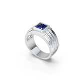 Men's 10K Gold CVD Diamond Ring Princess SQ 6.5X6.5mm