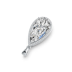Sterling Silver Semi Mount Pendant Setting Pear PE 25X13mm Halo DHJ