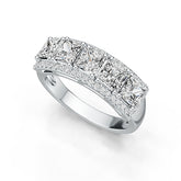 Sterling Silver Semi Mount Ring Setting Princess SQ 4X4mm with White Topaz Syzjewelry