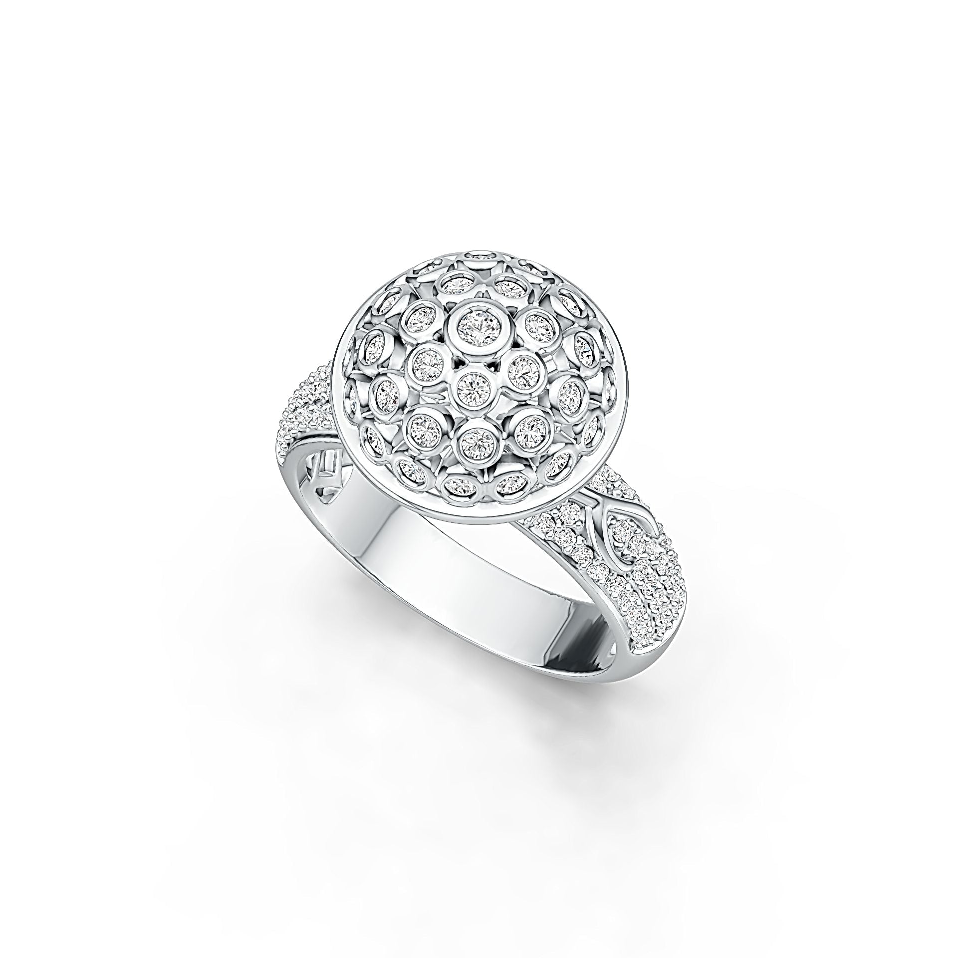 Sterling Silver Semi Mount Ring Setting Round RD 2x2mm DHJ