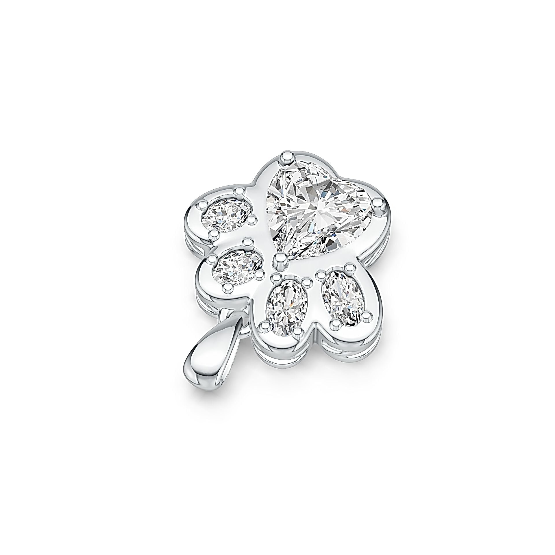 Sterling Silver Semi Mount Pendant Setting Heart HT 8X8mm OV 5X3mm OV 4X3mm - Syzjewelry