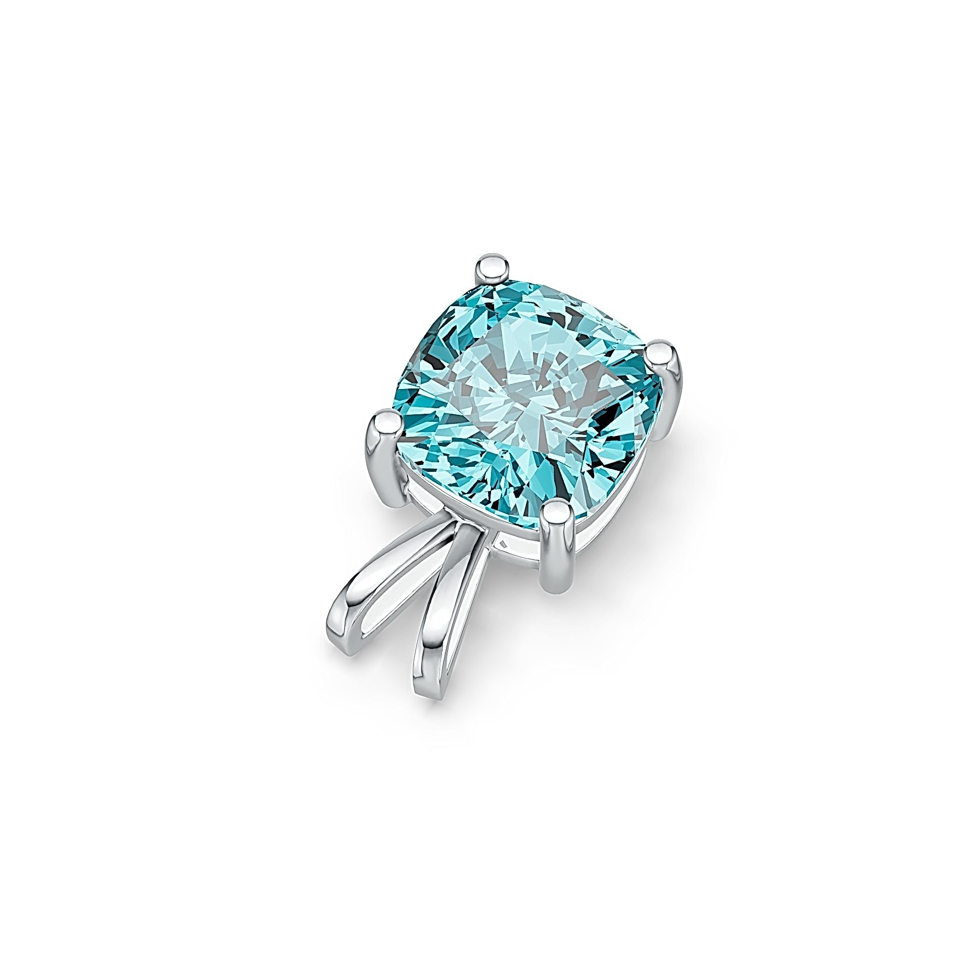 Sterling Silver Semi Mount Pendant Setting Cushion CU 8x8mm DHJ