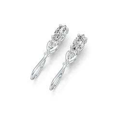 Sterling Silver Semi Mount Earrings Setting Marquise MQ 10X5mm PE 5X3mm DHJ